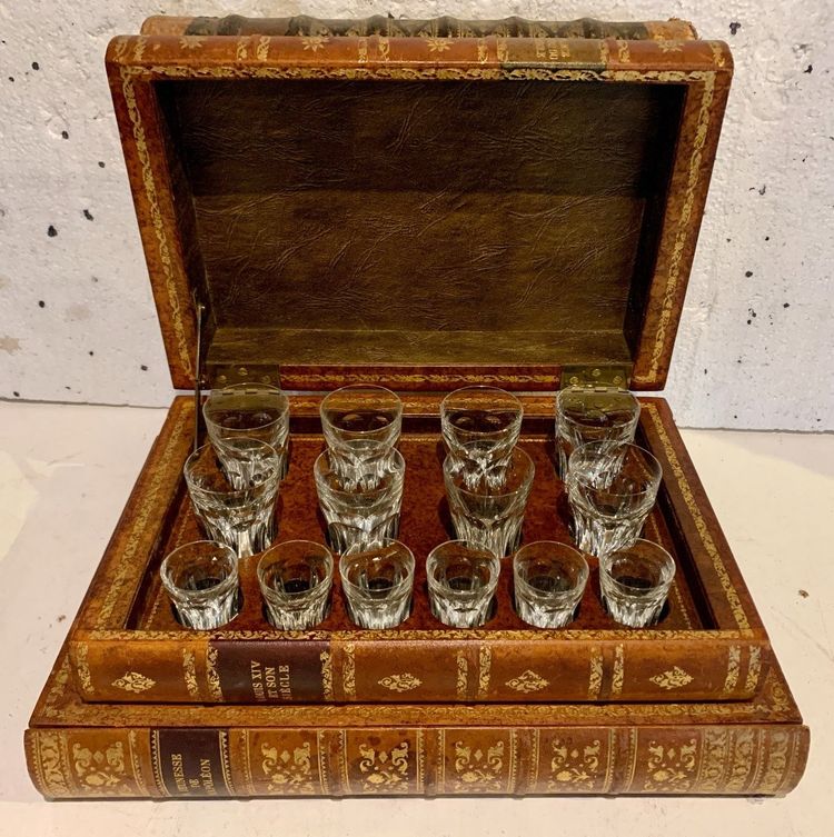 Liquor cellar and games box disguised as fake books, 20th century