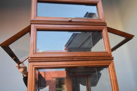             Amazing 50's Birch Revolving Display Case