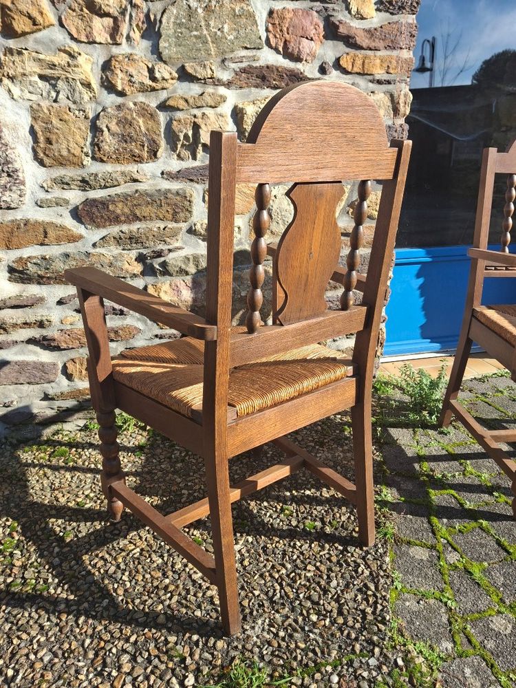 Pair of neo-Breton brutalist armchairs