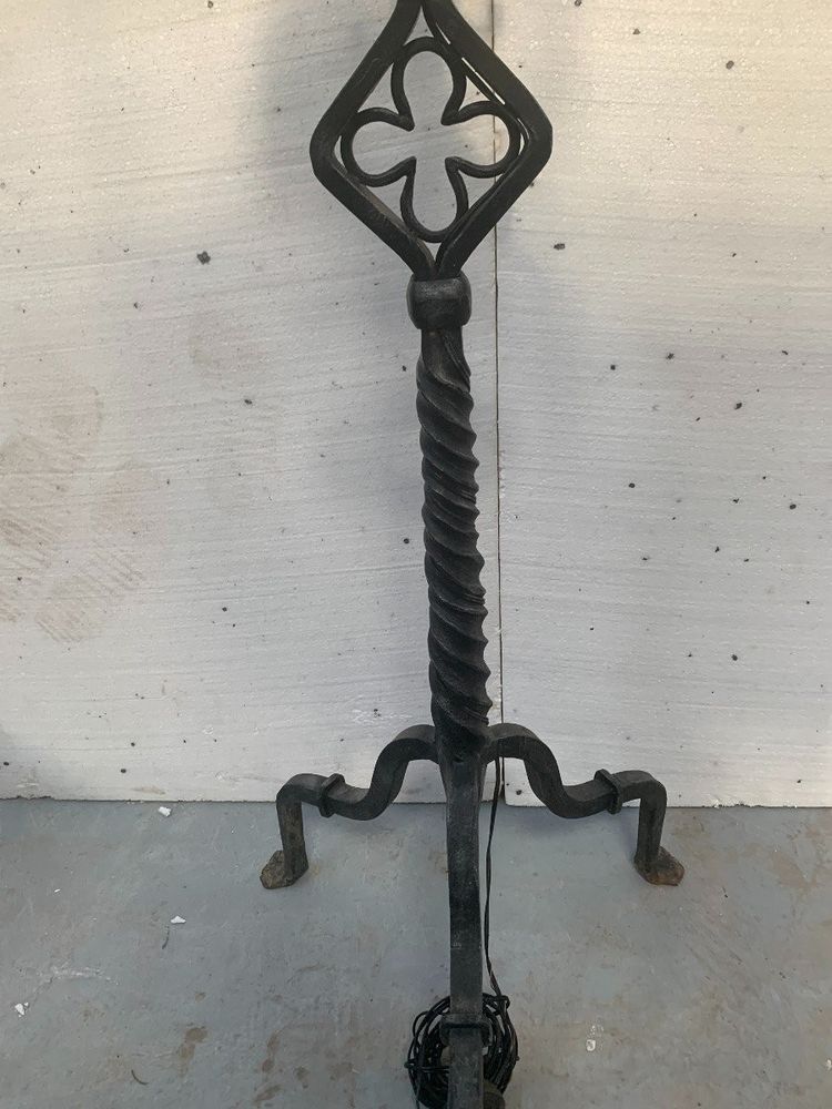 Hammered Iron Candlestick with Seven Light Points, 20th Century