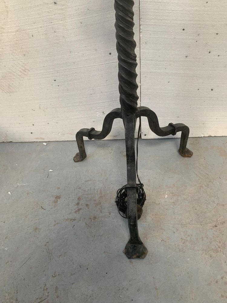 Hammered Iron Candlestick with Seven Light Points, 20th Century