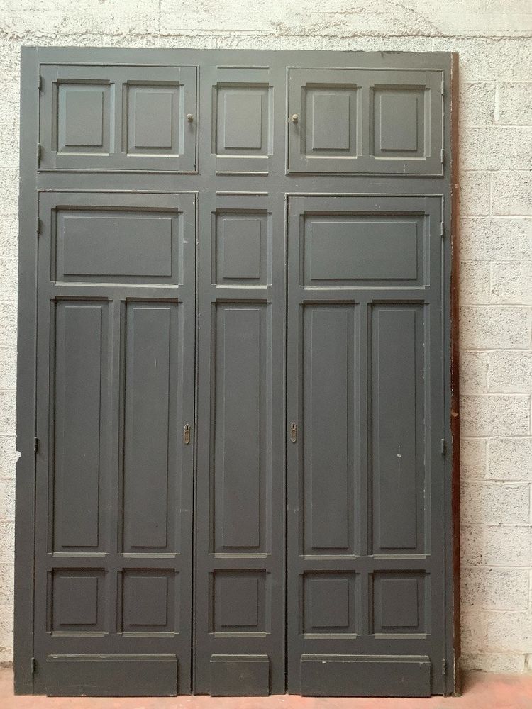 Patinated Beechwood Wardrobe Front, 20th Century Doors