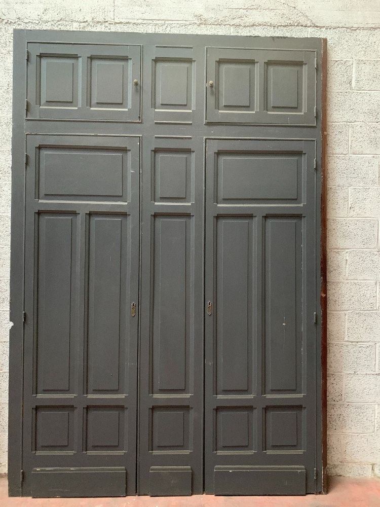 Patinated Beechwood Wardrobe Front, 20th Century Doors