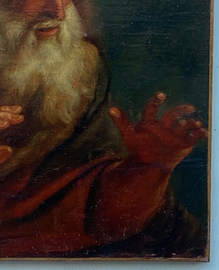 Huile sur toile portrait d'homme mythologie XVIIe
