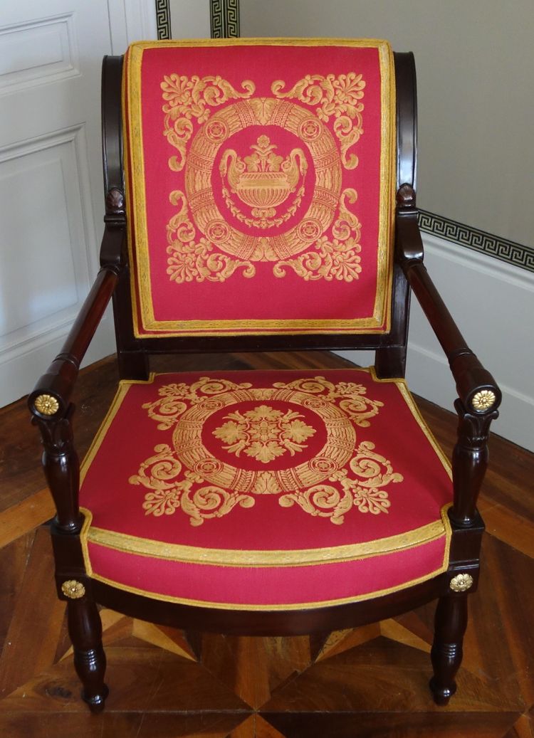 Jacob Desmalter - fauteuil de bureau d'époque Empire en acajou et bronze doré