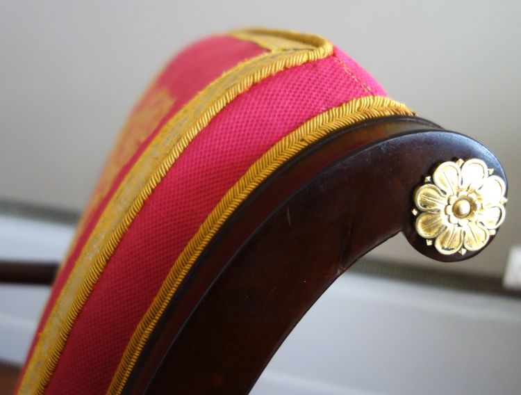 Jacob Desmalter - fauteuil de bureau d'époque Empire en acajou et bronze doré