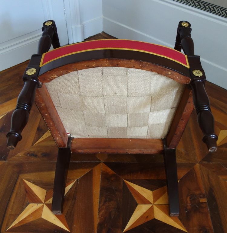 Jacob Desmalter - fauteuil de bureau d'époque Empire en acajou et bronze doré