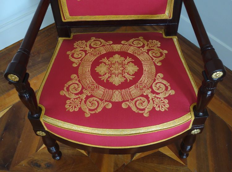 Jacob Desmalter - fauteuil de bureau d'époque Empire en acajou et bronze doré