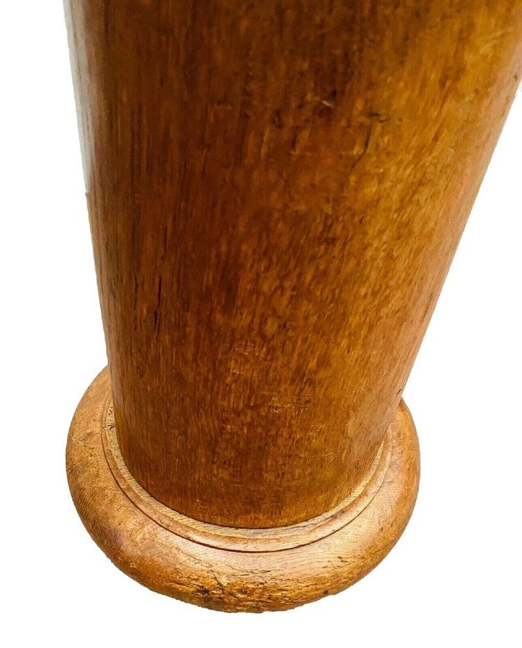 Colonne Ronde A Chapiteau En Bois De Chêne XIX Siècle 