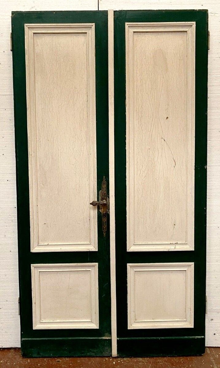 Double Partition Doors in Patinated Solid Fir, 19th Century