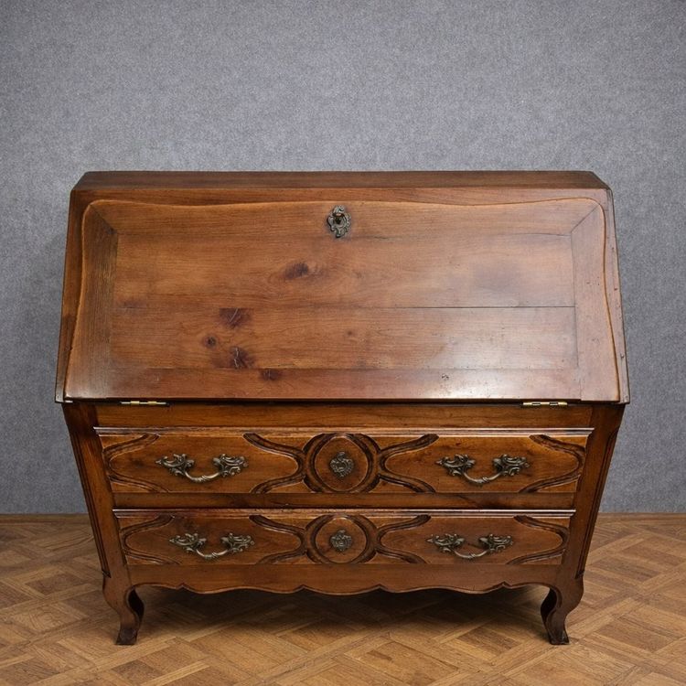 Antike Scriban-Kommode aus Massivholz – Stil Louis XV.