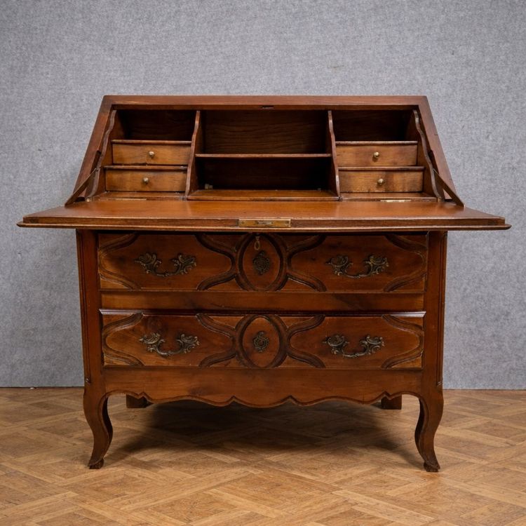 Antike Scriban-Kommode aus Massivholz – Stil Louis XV.