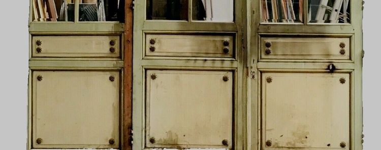 Three 19th Century Patinated Beechwood Doors with Transoms
