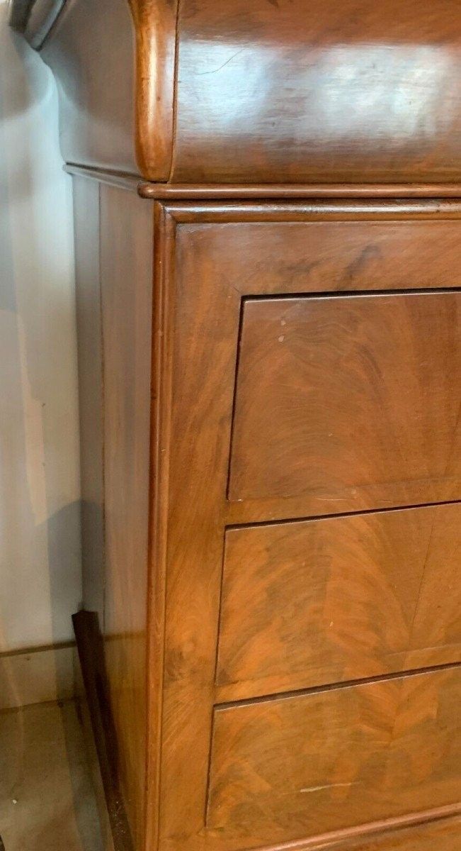 Commode Coifeuse Louis Philippe En Acajou Et Placage XIX Siècle 