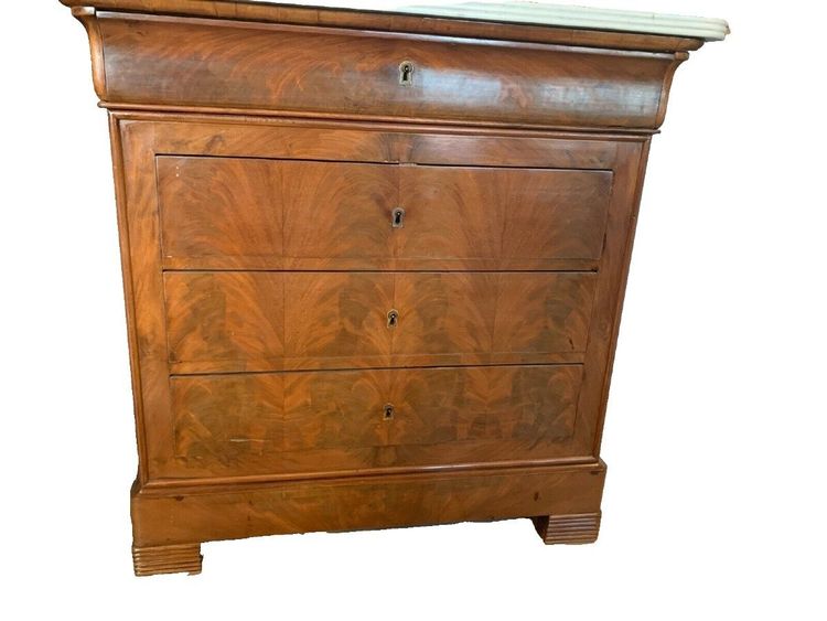 Commode Coifeuse Louis Philippe En Acajou Et Placage XIX Siècle 