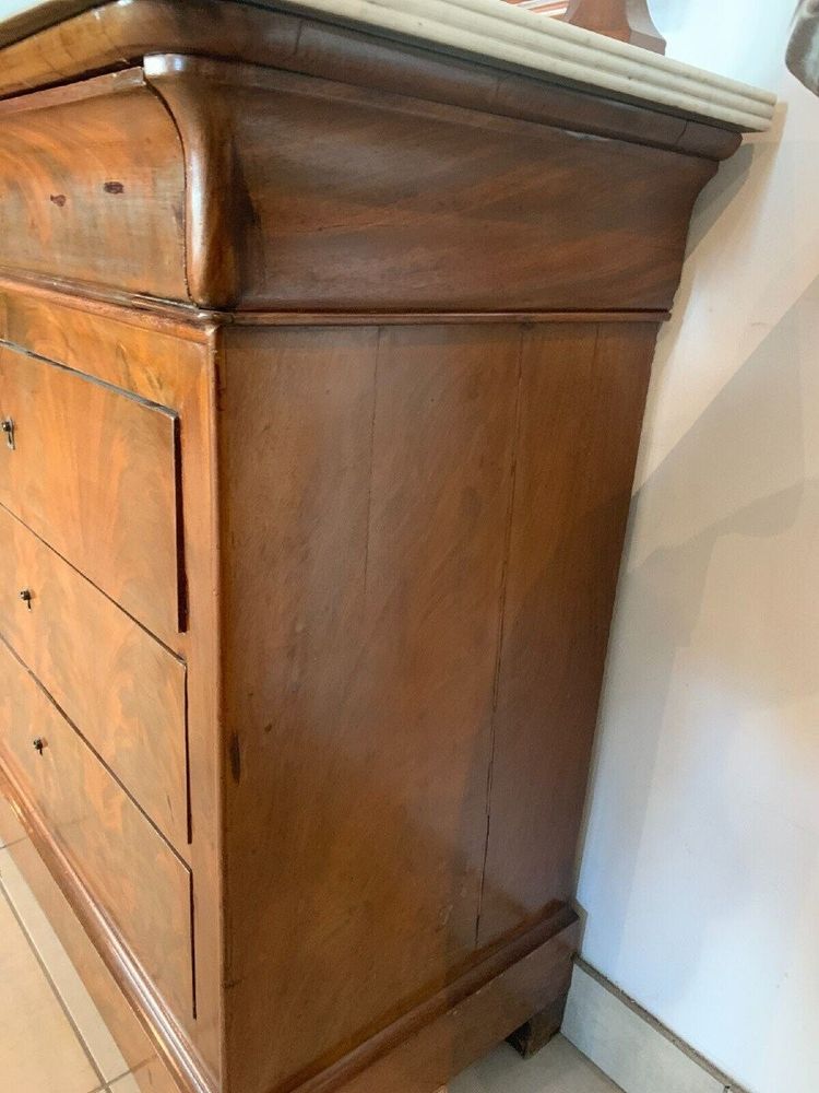 Commode Coifeuse Louis Philippe En Acajou Et Placage XIX Siècle 