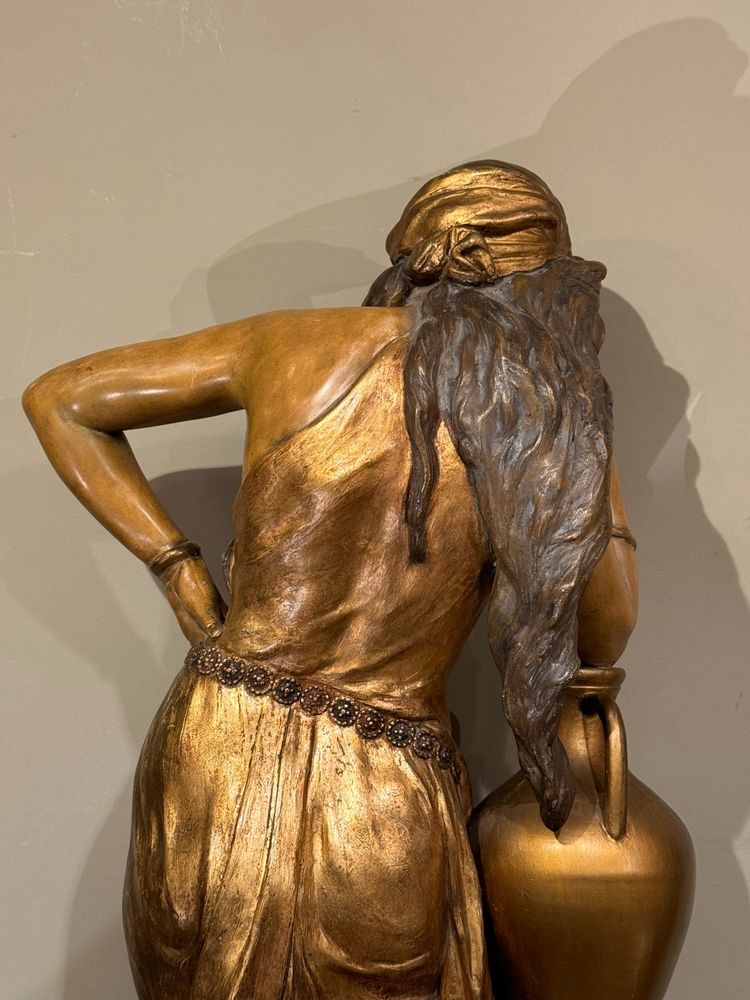 Rebecca at the Well, gilded terracotta, Goldscheider 1903