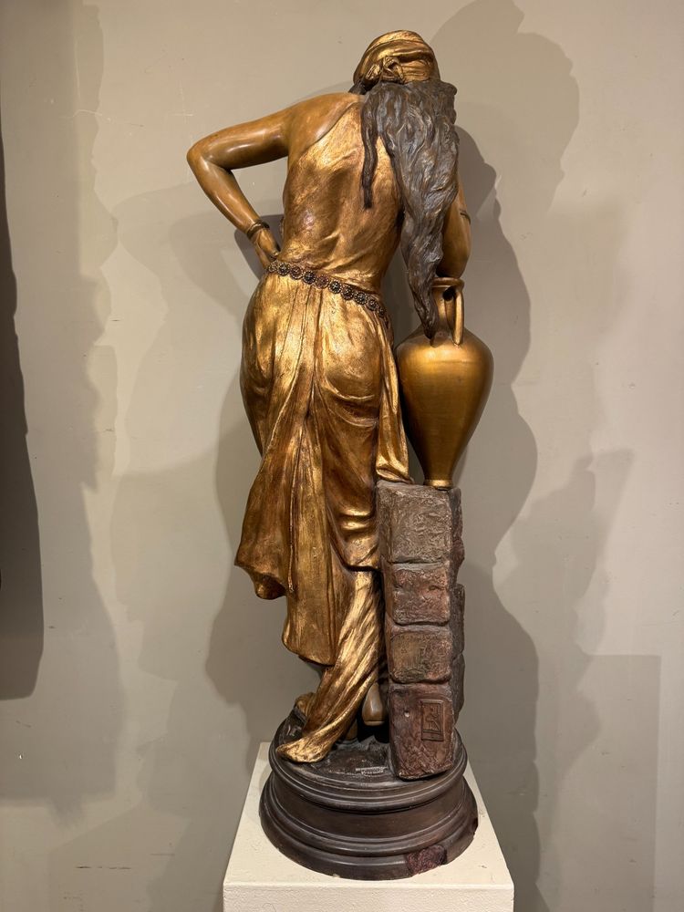 Rebecca at the Well, gilded terracotta, Goldscheider 1903