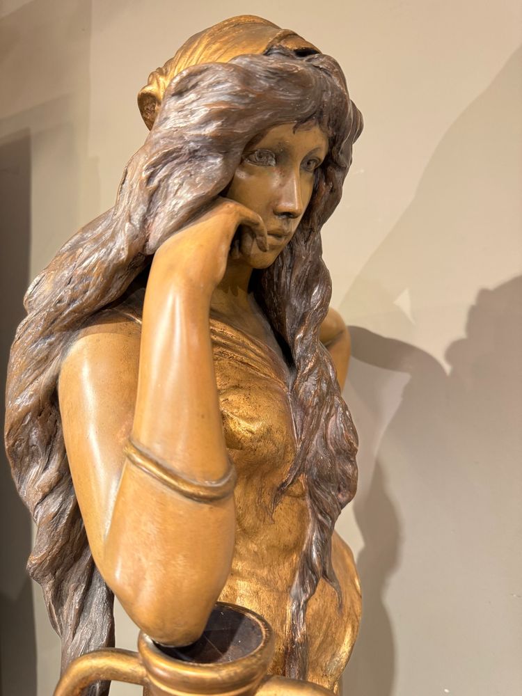 Rebecca at the Well, gilded terracotta, Goldscheider 1903