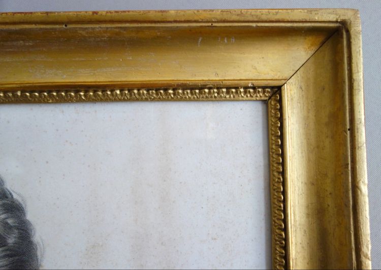 Royalist engraving - portrait of Charles X, King of France and Navarre, giltwood frame, 1820