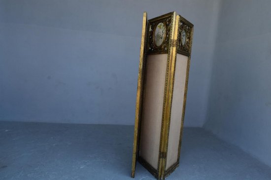 Paravent Bois Doré Style Louis XVI 