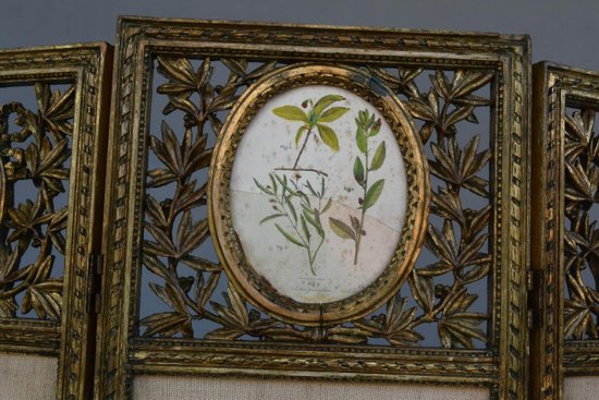 Paravent Bois Doré Style Louis XVI 