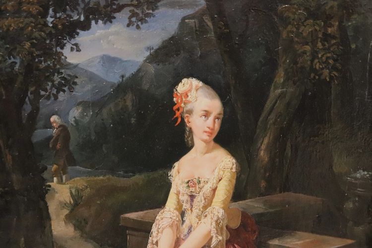 Romantic Scene, Oil Painting, Italy 19th century