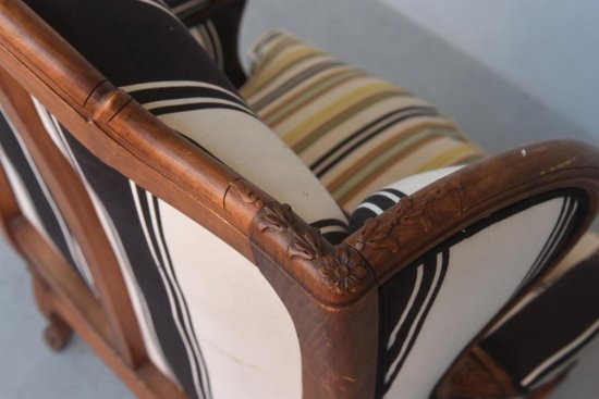 Pair Of Armchairs Bergère à Oreille Style Louis XV In Walnut