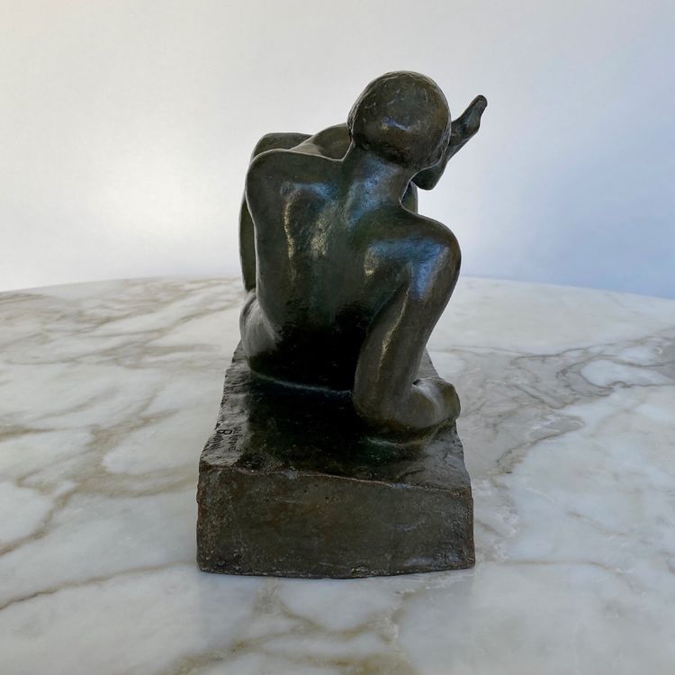 Bronze Art Déco 1930 femme nue Marius Léon Cladel cire perdue J. Pannini