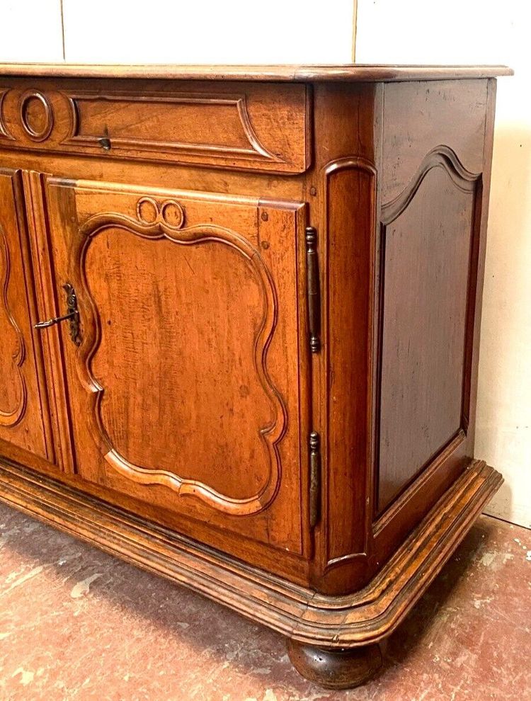 Louis XIV Style Solid Walnut Buffet XIX Century