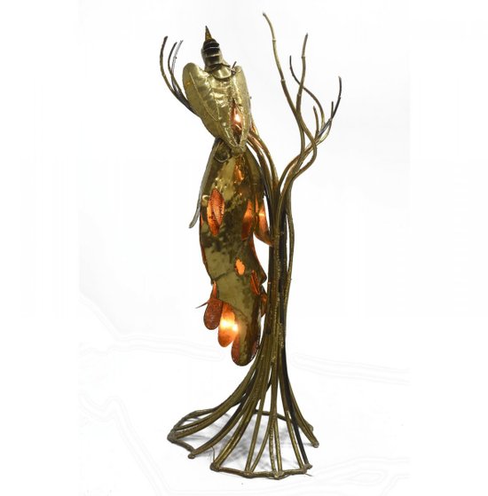Richard And Isabelle Faure Phoenix Brass And Quartz Floor Lamp
