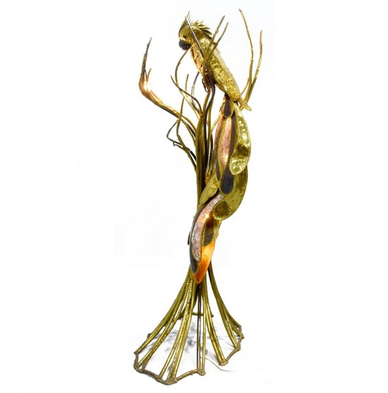 Richard And Isabelle Faure Phoenix Brass And Quartz Floor Lamp