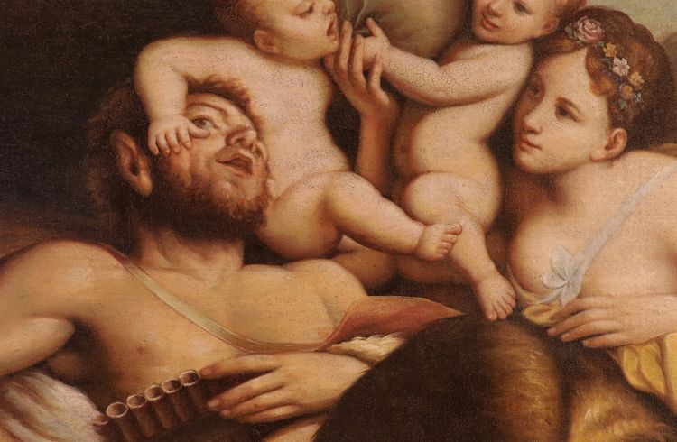 Faune, nymphe et deux putti, Pietro Liberi (Padoue 1605 - Venise 1687) suiveur