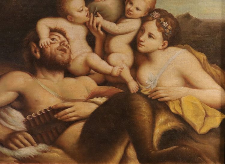 Faune, nymphe et deux putti, Pietro Liberi (Padoue 1605 - Venise 1687) suiveur