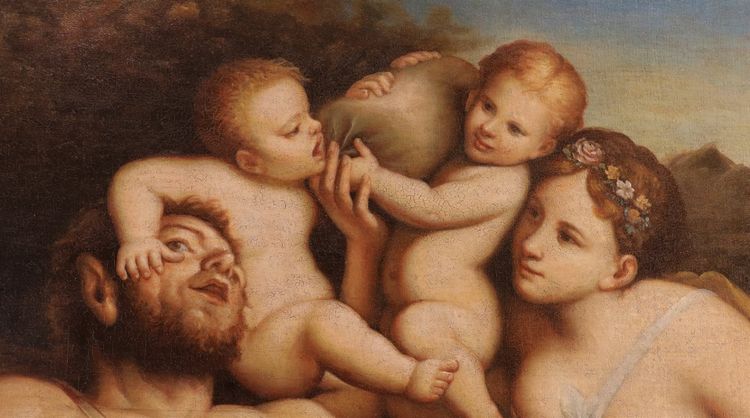 Faune, nymphe et deux putti, Pietro Liberi (Padoue 1605 - Venise 1687) suiveur