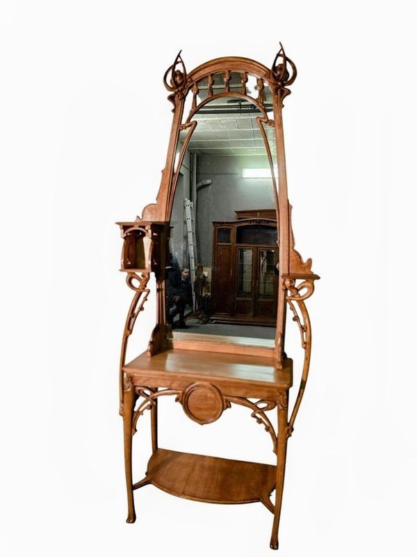 Louis Brouhot Große Jugendstil-Konsole "Aux Iris".