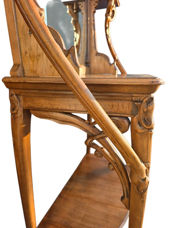 Louis Brouhot Große Jugendstil-Konsole "Aux Iris".