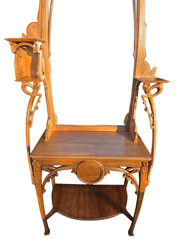 Louis Brouhot Große Jugendstil-Konsole "Aux Iris".