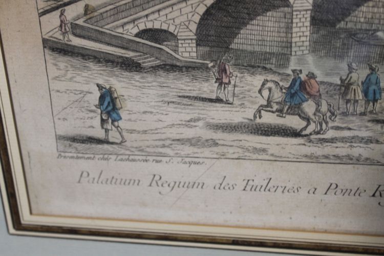 View of the Tuileries Palace in Paris from the Pont Royal 18th century framed