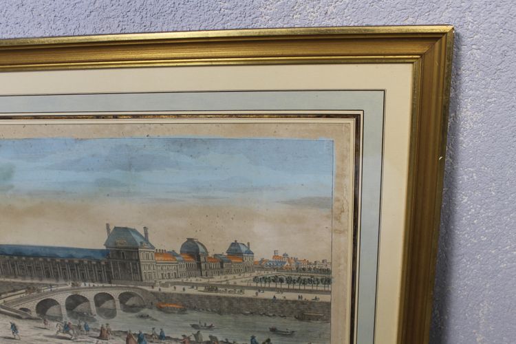 View of the Tuileries Palace in Paris from the Pont Royal 18th century framed