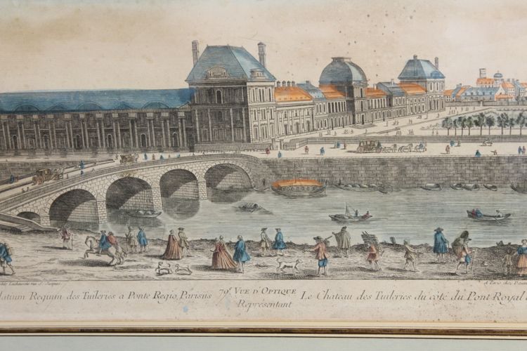 View of the Tuileries Palace in Paris from the Pont Royal 18th century framed