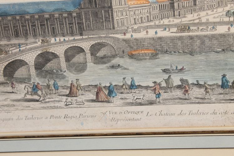 View of the Tuileries Palace in Paris from the Pont Royal 18th century framed