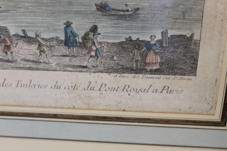 View of the Tuileries Palace in Paris from the Pont Royal 18th century framed