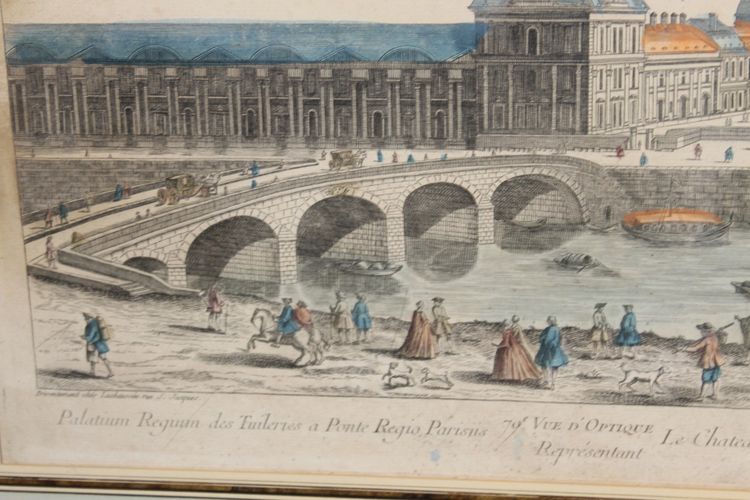 View of the Tuileries Palace in Paris from the Pont Royal 18th century framed