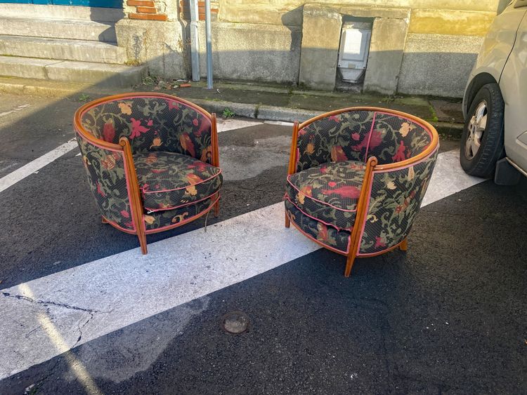 Paire d'originaux  fauteuils corbeille art deco circa 1920/1930