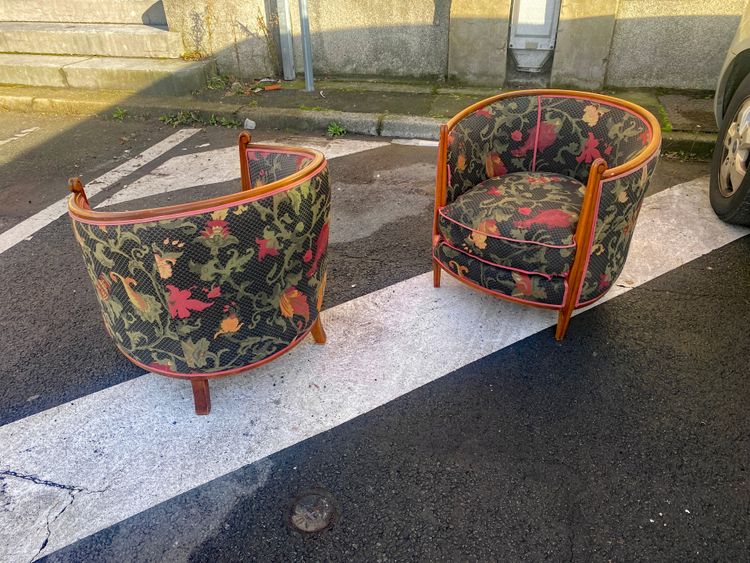 Paire d'originaux  fauteuils corbeille art deco circa 1920/1930