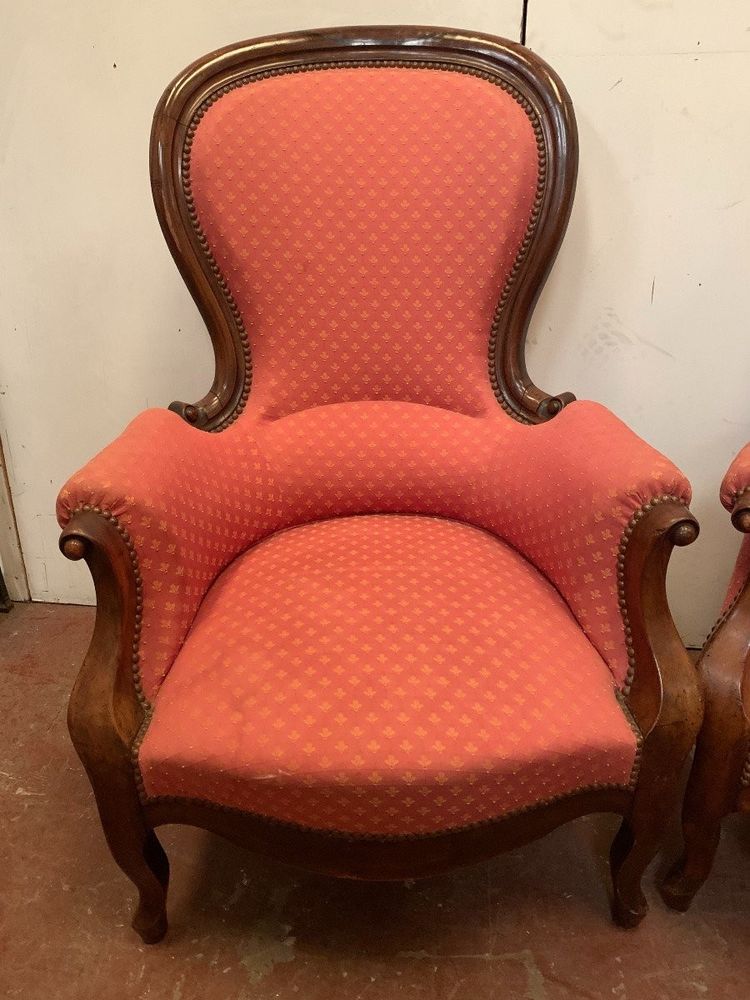 Paire De Fauteuils Louis Philippe En Acajou XIX Siècle