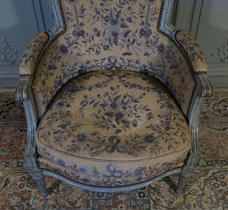 Bergère d'époque Louis XVI En Bois Peint
