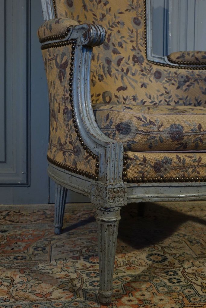 Bergère d'époque Louis XVI En Bois Peint