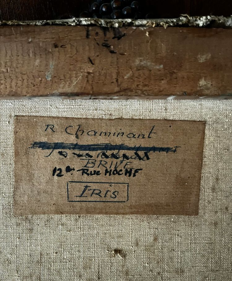 les Iris, Öl auf Leinwand von Chaminand.